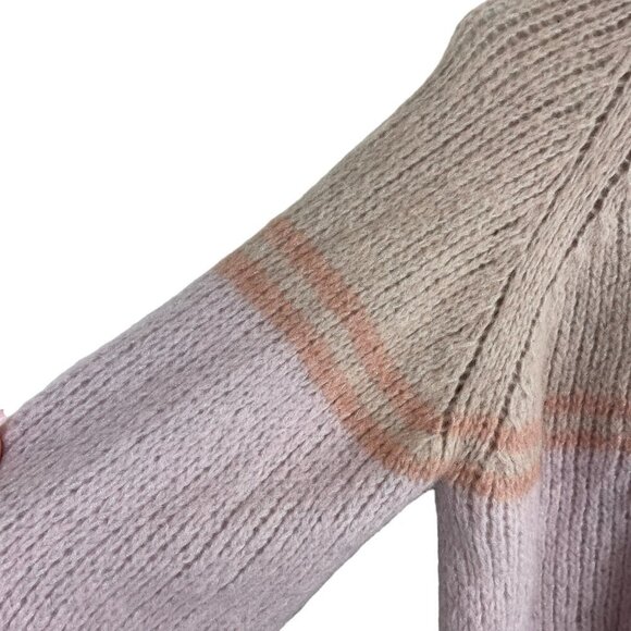 Xirena Lurex Knit Alpaca Wool Blend Mock Neck Pullover Sweater North Star Size M - Picture 7 of 8